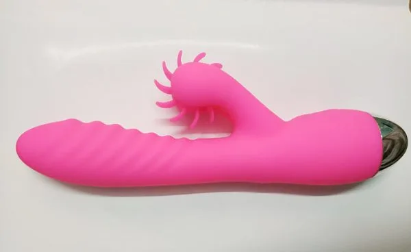 12-Mode Heated Licking Vibrating Dildo Pink Black — hình 3