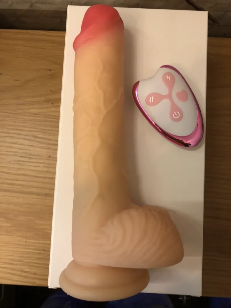 Remote Control G-Spot Heated Rumbler Silicone Dildo — hình 4