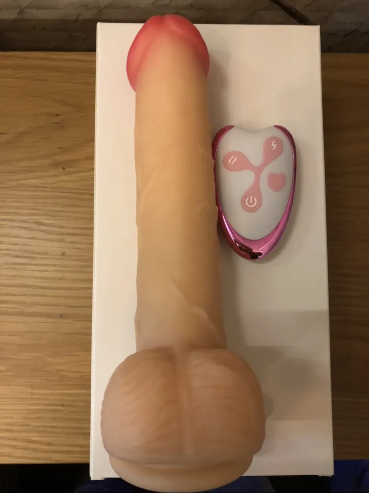 Remote Control G-Spot Heated Rumbler Silicone Dildo — hình 5