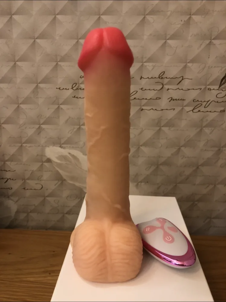 Remote Control G-Spot Heated Rumbler Silicone Dildo — hình 6