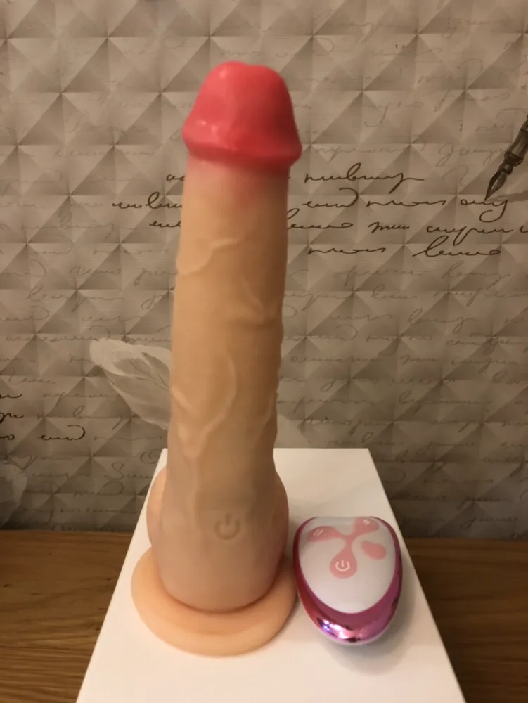 Remote Control G-Spot Heated Rumbler Silicone Dildo — hình 7