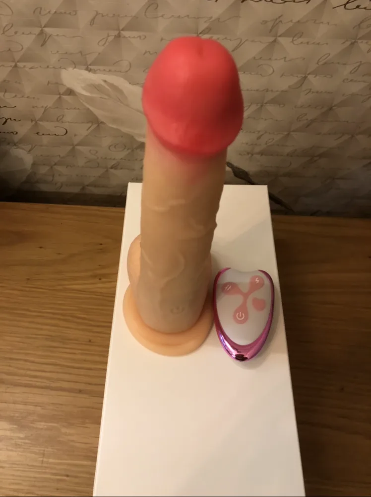 Remote Control G-Spot Heated Rumbler Silicone Dildo — hình 8