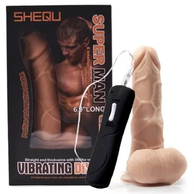 Super Man 6.9in Wall Mounted Vibrating Rotating Dildo — hình 4