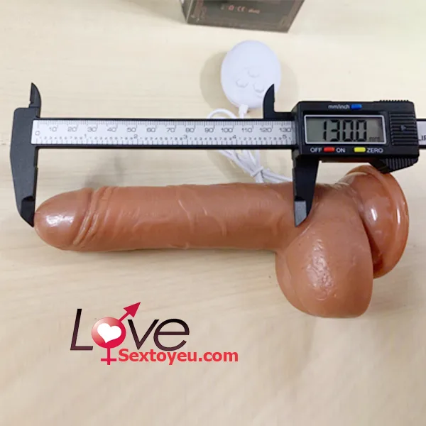 Small heated vibrating silicone dildo with remote control — hình 5