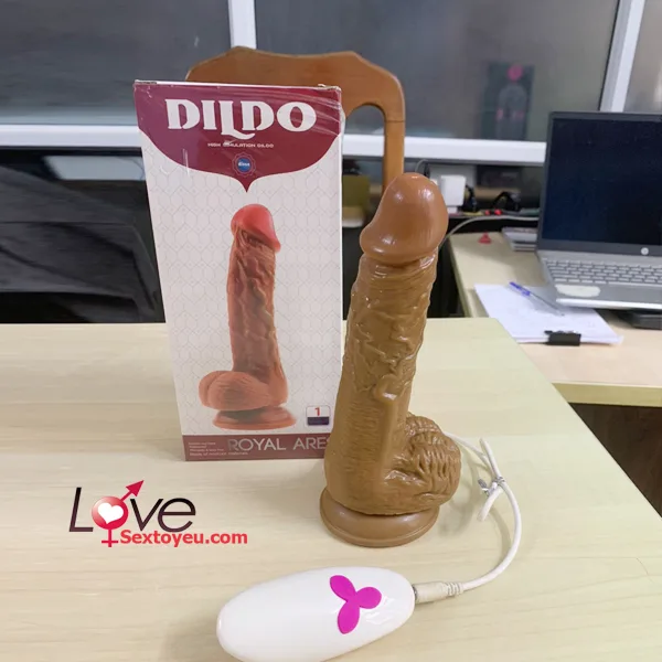 Royal Ares 7.5 inch Rotating Vibrator Male Dildo — The waterproof, rechargeable model assures no interruptions