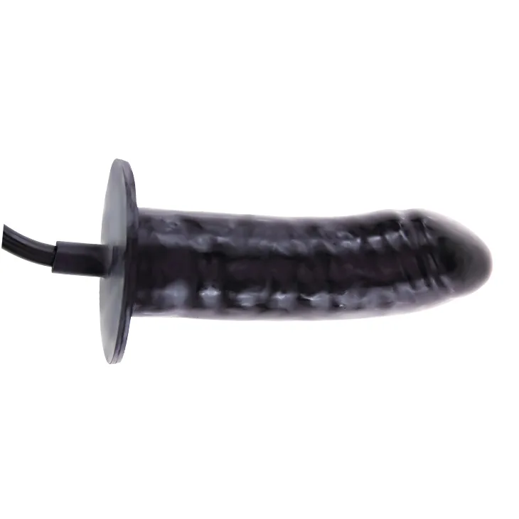 Black Inflatable Silicone Dildo G-Spot Stimulator 16cm x 4cm — hình 3
