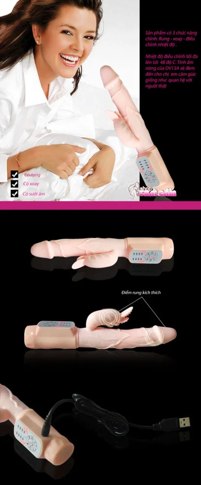 Small Warm Vibrating Rotating Dildo Medical Polymer Safe — hình 3