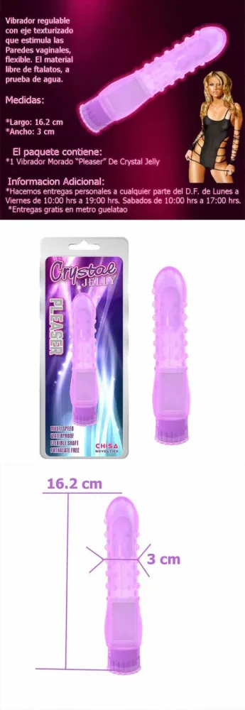 Cryscal Jelly Soft Textured Vibrating Mini Dildo Female