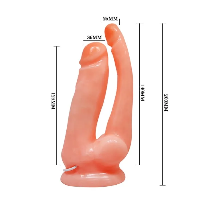 Silicone Double-Prong Male Masturbator Wall-Suction Toy — Superior Design for Enhanced Experience