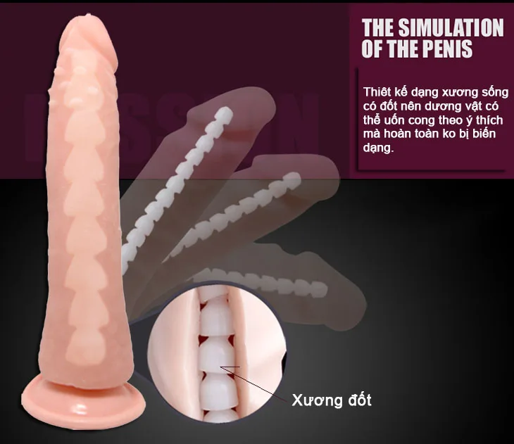Soft Silicone Textured Female Dildo Flexible Bendable Toy — hình 2