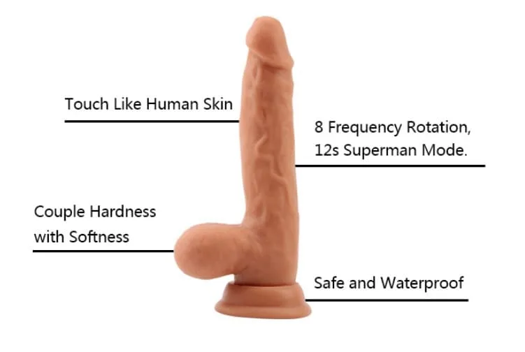 Soft Realistic Rechargeable Male Vibrating Dildo Premium — hình 3
