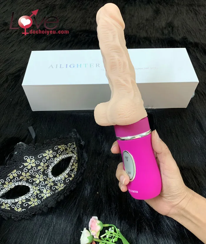 Heated Silicone Thrusting Vibrator Female Pleasure Toy — hình 4