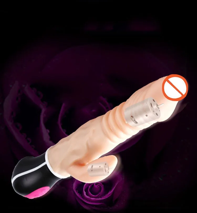 Xinlv 4in1 Warm Vibrating Silicone Dildo Thrusting Spinning — hình 2