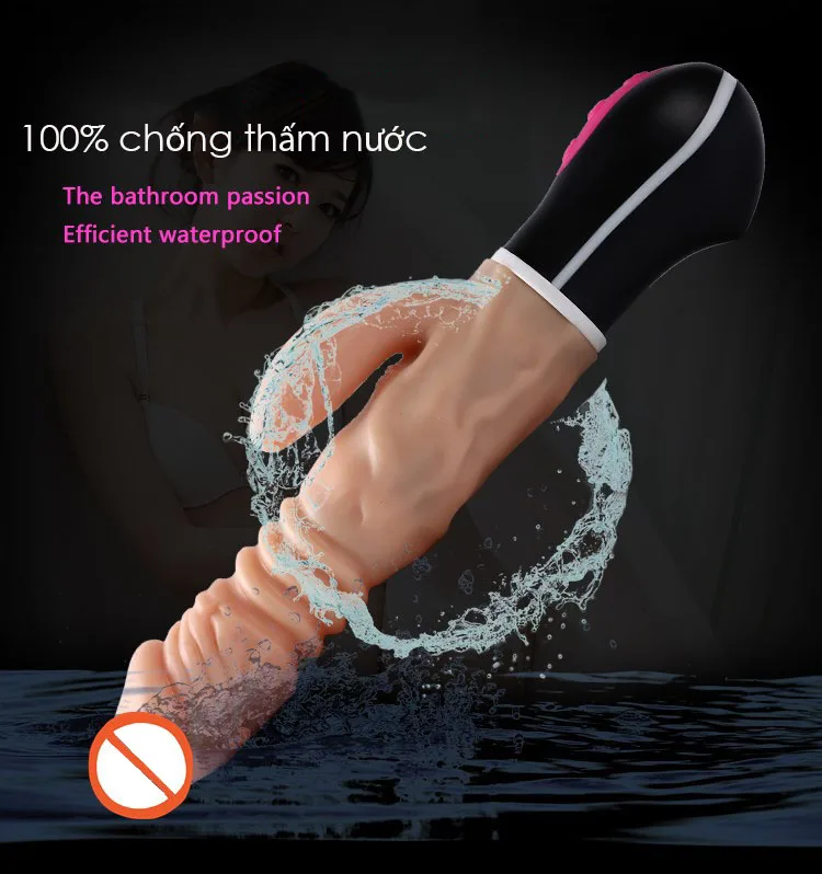 Xinlv 4in1 Warm Vibrating Silicone Dildo Thrusting Spinning — hình 3