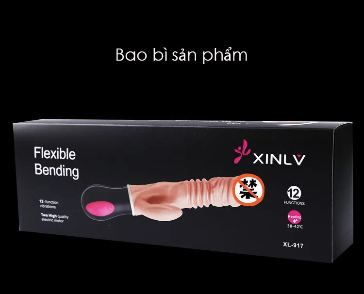Xinlv 4in1 Warm Vibrating Silicone Dildo Thrusting Spinning — hình 6