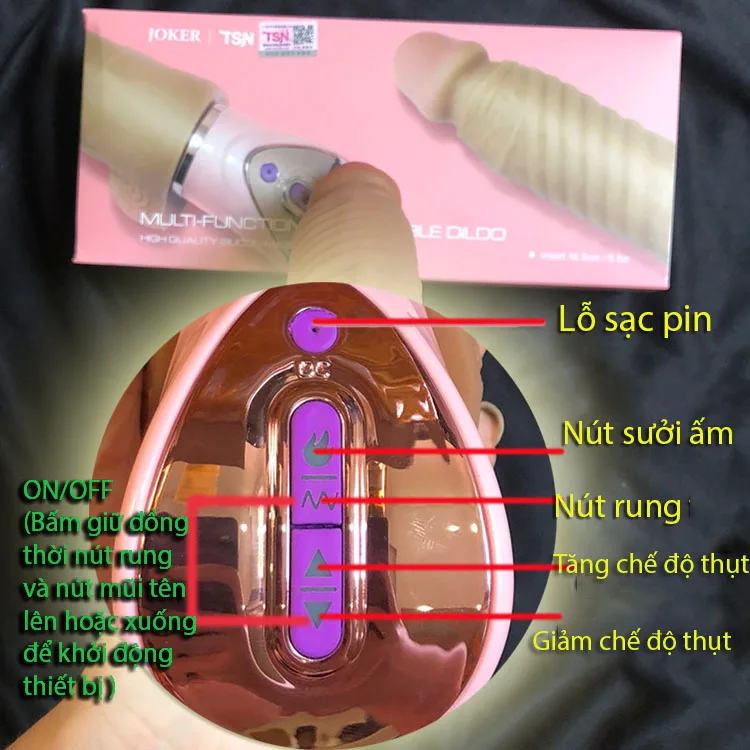 Joker USA Heated Vibrating Thrusting Silicone Dildo Toy — hình 13