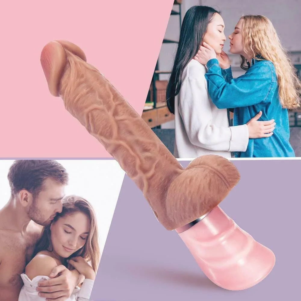 DV44Q Heated Soft Vibrating Silicone Realistic Dildo — This vibrator excels at awakening your most sensitive