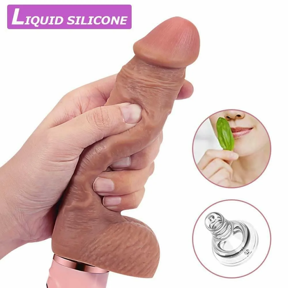 DV44Q Heated Soft Vibrating Silicone Realistic Dildo — Crafted by Loveaider and imported from Hong Kong, this