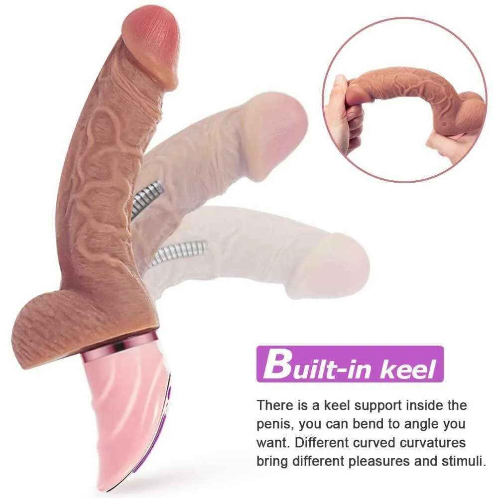 DV44Q Heated Soft Vibrating Silicone Realistic Dildo — It’s the perfect companion for a solo session or to enhance