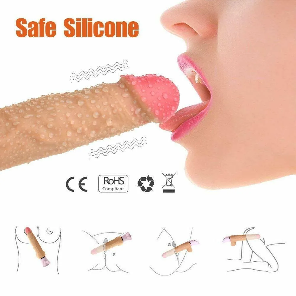 DV44Q Heated Soft Vibrating Silicone Realistic Dildo — Powerful Rotations & Heating for Intense Climax