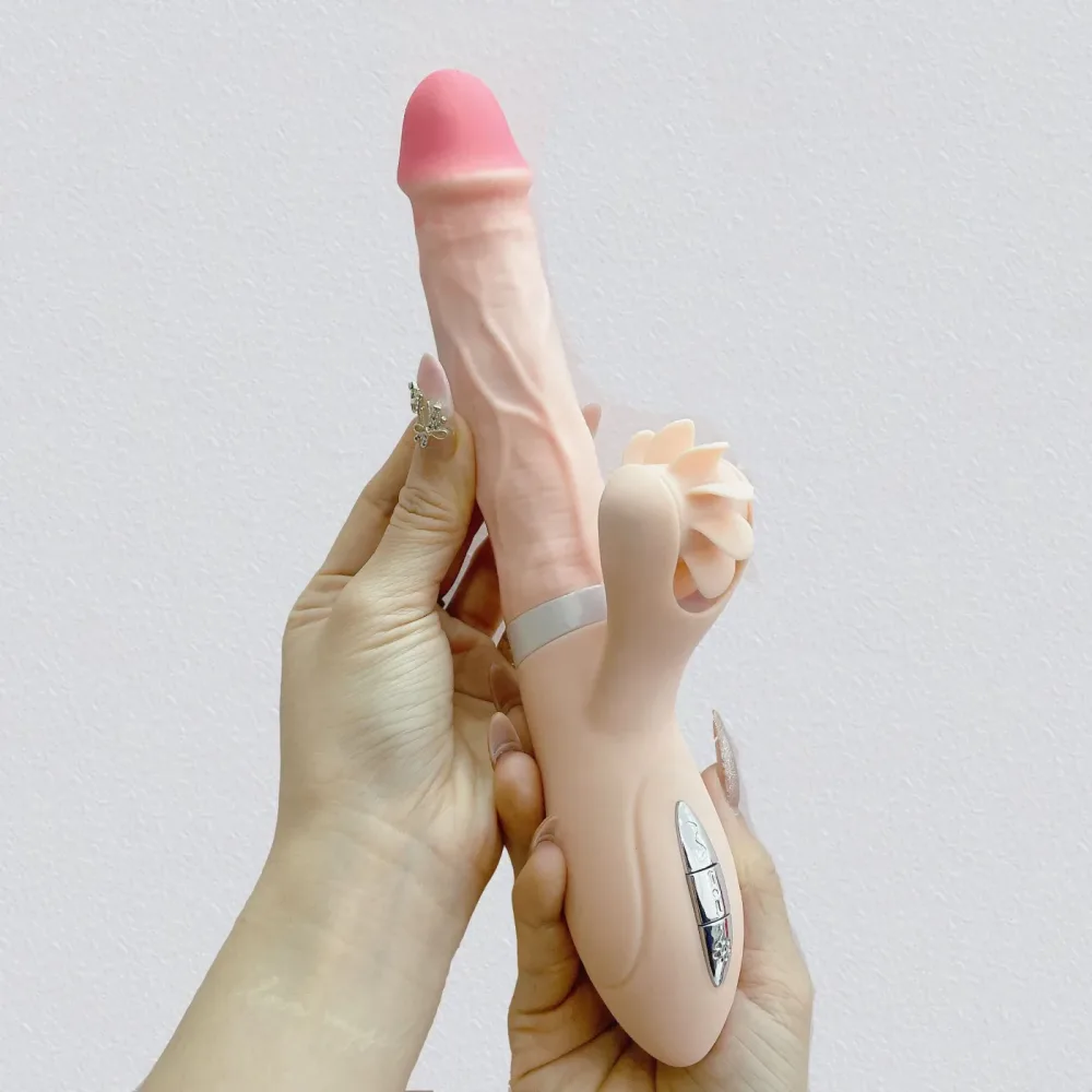 DV44S Premium Automatic Licking Thrusting Silicone Dildo — Designed for Realistic Warmth and Sensations