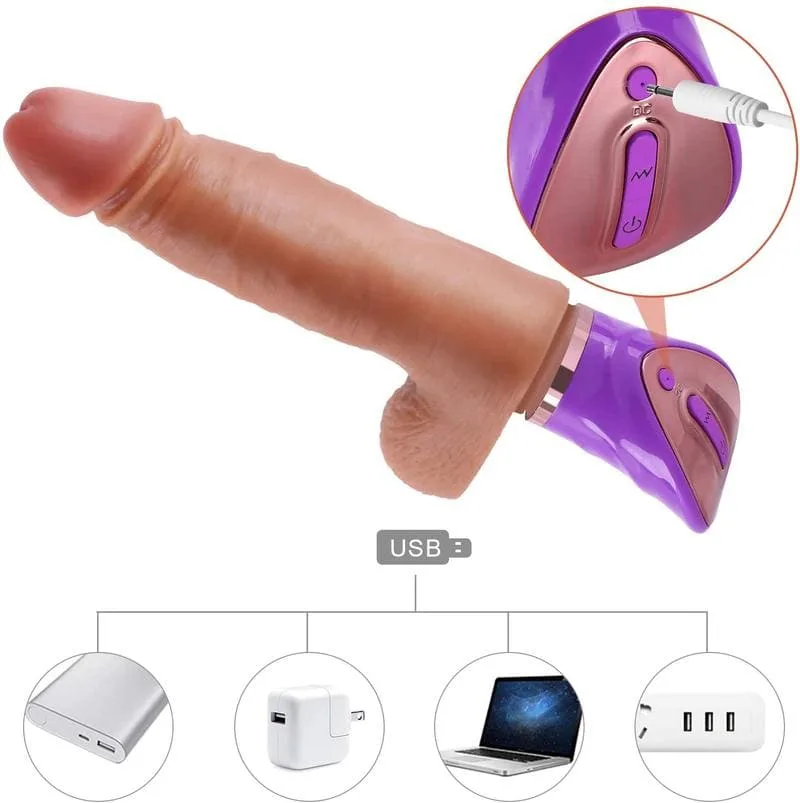 DV44X Realistic Heated Thrusting Vibrating Soft Silicone — hình 3