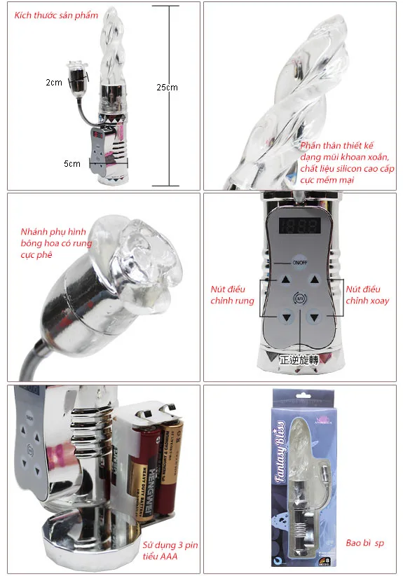 Multi-Function Vibrating Dildo 16 Modes Rotating Spinning — hình 6