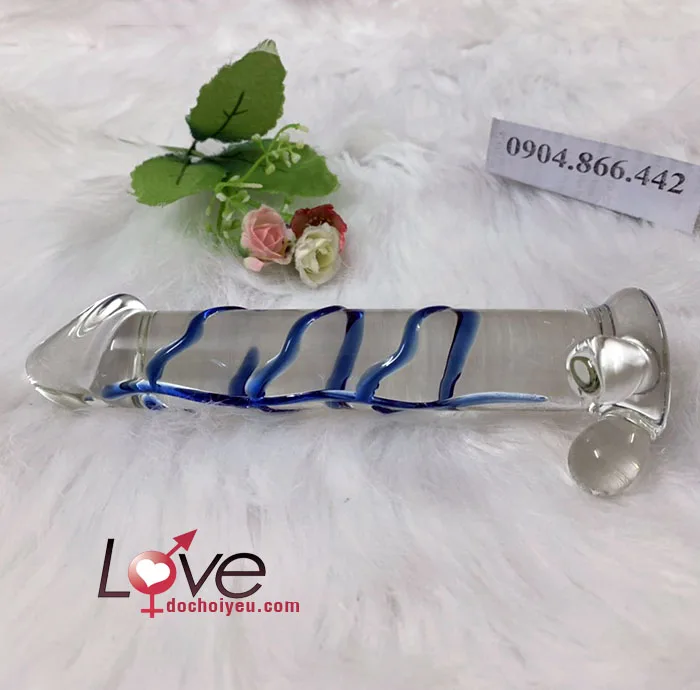 Transparent glass dildo for clitoral G-spot anal pleasure — hình 2