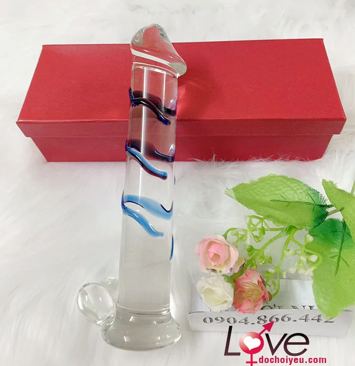 Transparent glass dildo for clitoral G-spot anal pleasure — hình 8