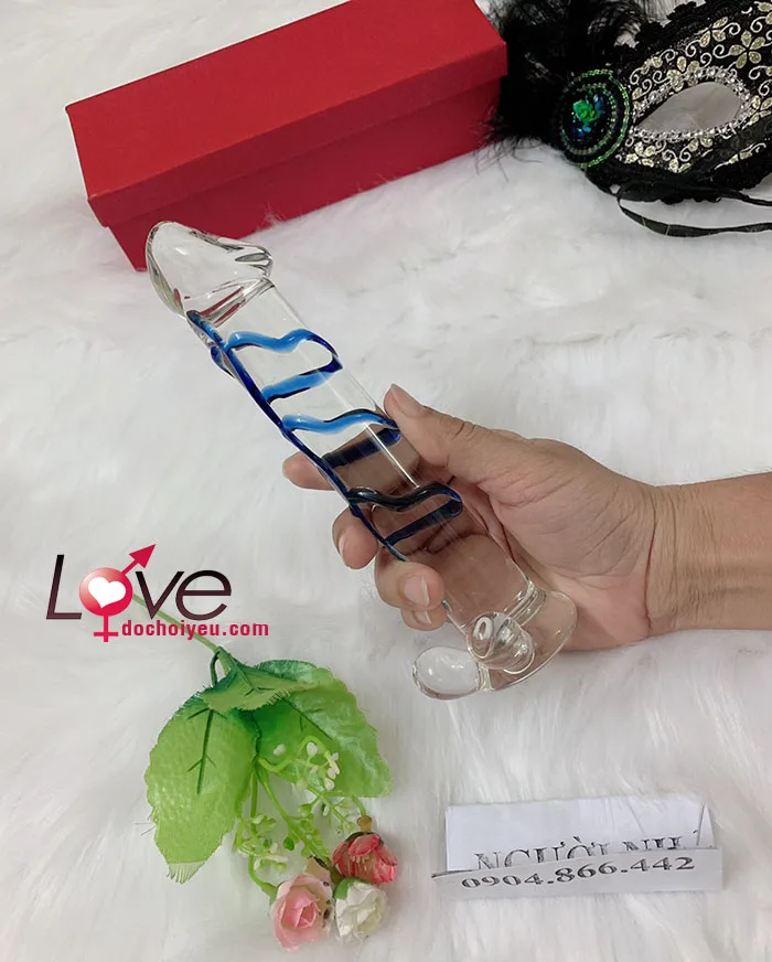 Transparent glass dildo for clitoral G-spot anal pleasure — hình 9