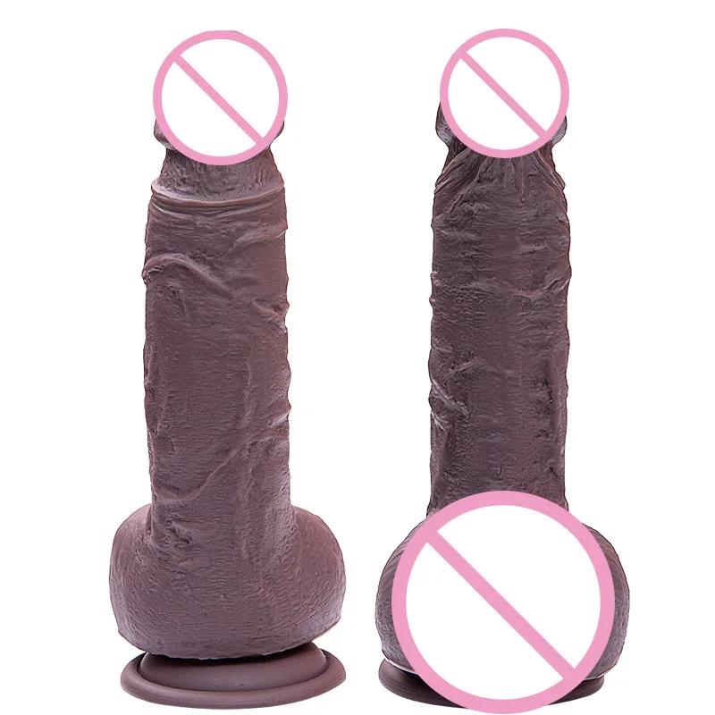 Large Curved Black Silicone Wall-Mount Dildo 20cm — hình 4
