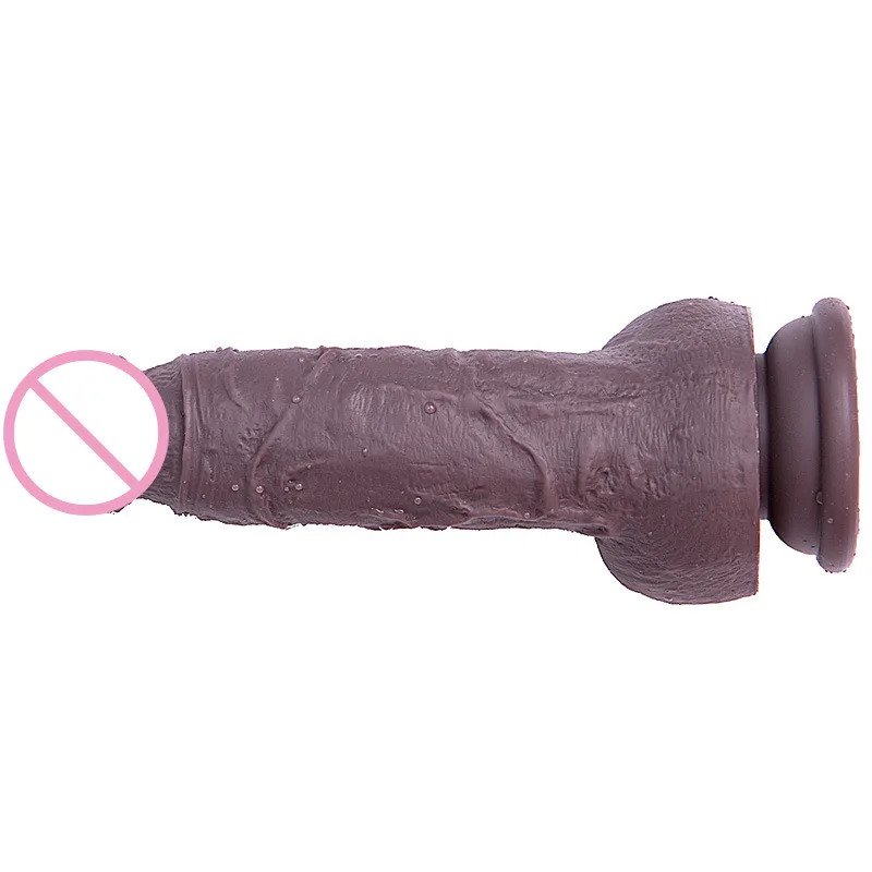 Large Curved Black Silicone Wall-Mount Dildo 20cm — hình 5