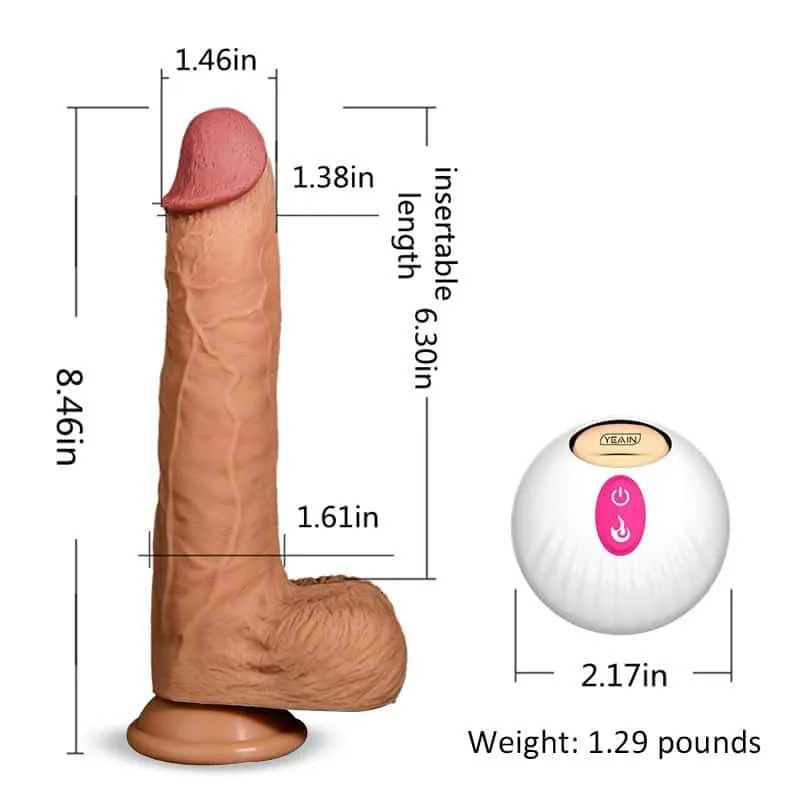 DV60D Remote Heated Vibrating Thrusting Realistic Dildo — Innovative Features for Unmatched Sensations