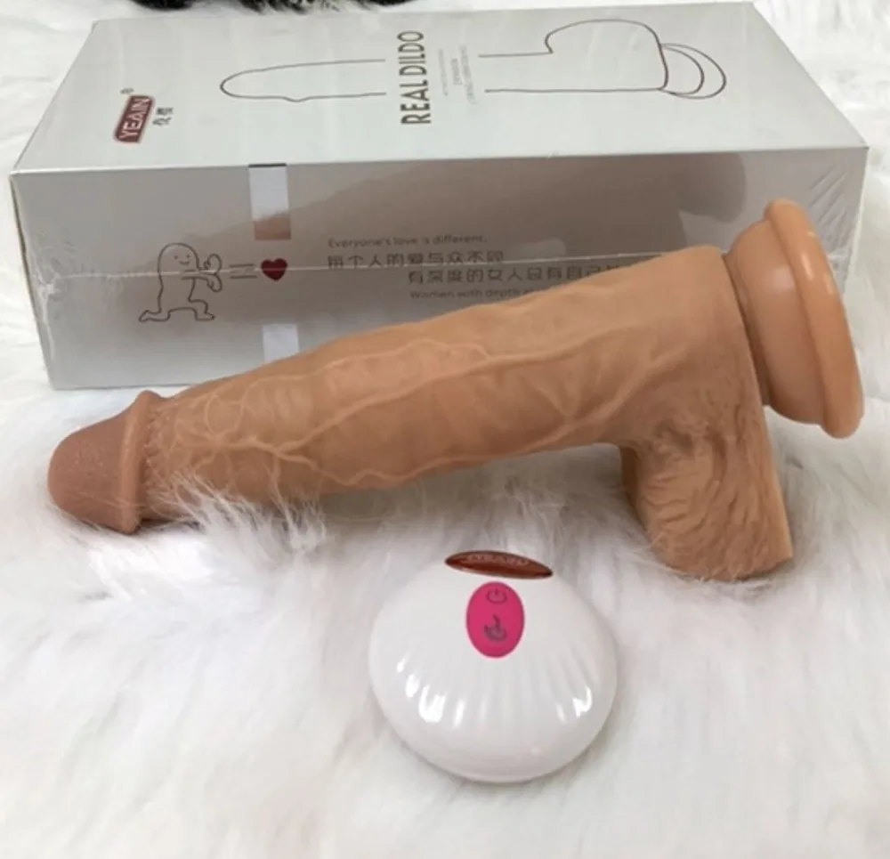 DV60D Remote Heated Vibrating Thrusting Realistic Dildo — Smart Design for Effortless Fun