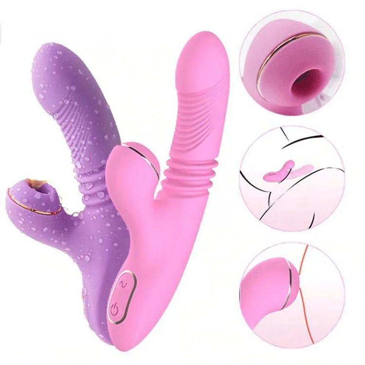 Multi Function Vibrating Thrusting Suction Heating Silicone — Available in elegant Pink and Purple, it offers the perfect