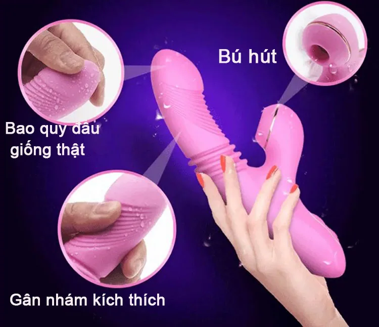 Multi Function Vibrating Thrusting Suction Heating Silicone — The magnetic charging system ensures a quick and