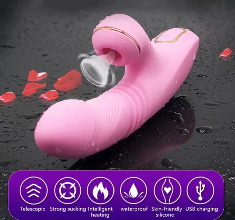 Multi Function Vibrating Thrusting Suction Heating Silicone — hình 12