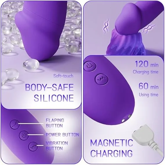 G-Spot Licking Tongue Vibrating Dildo 25cm Silicone — hình 9