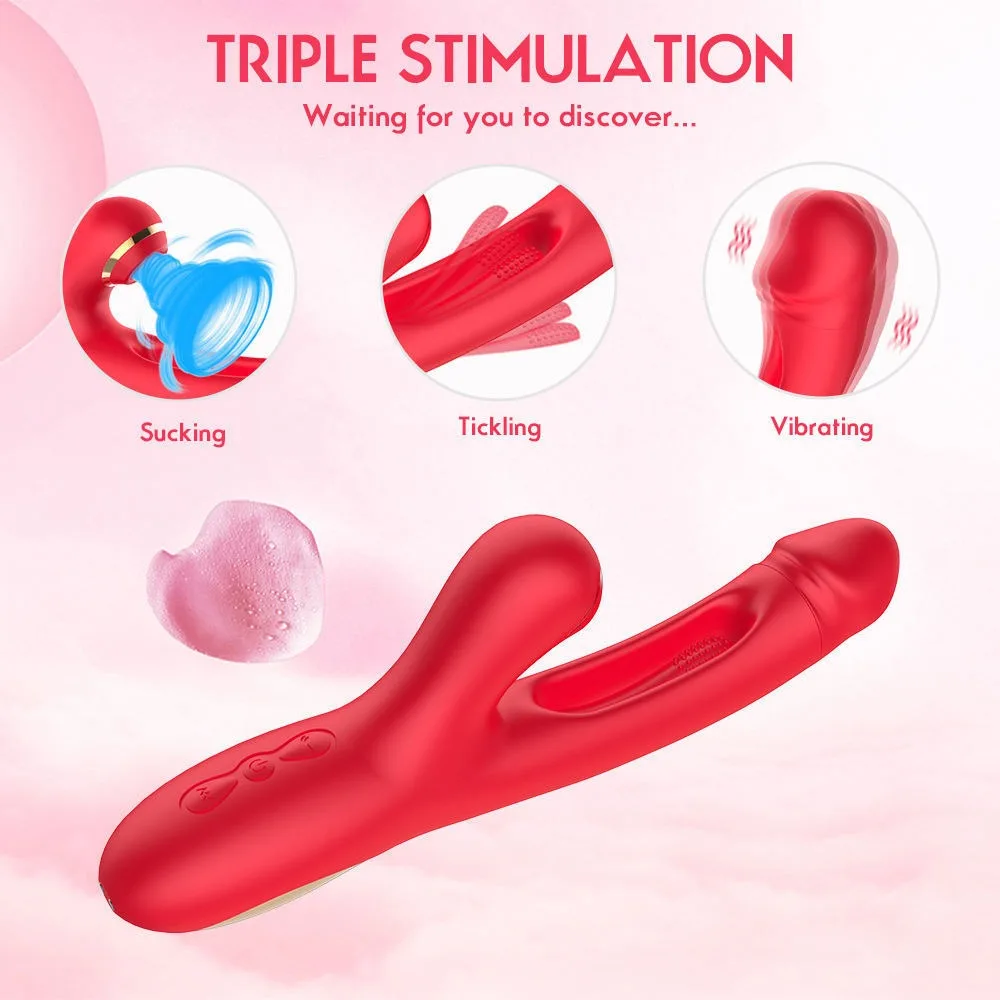 G-Spot Licking Tongue Vibrating Dildo 25cm Silicone — hình 5