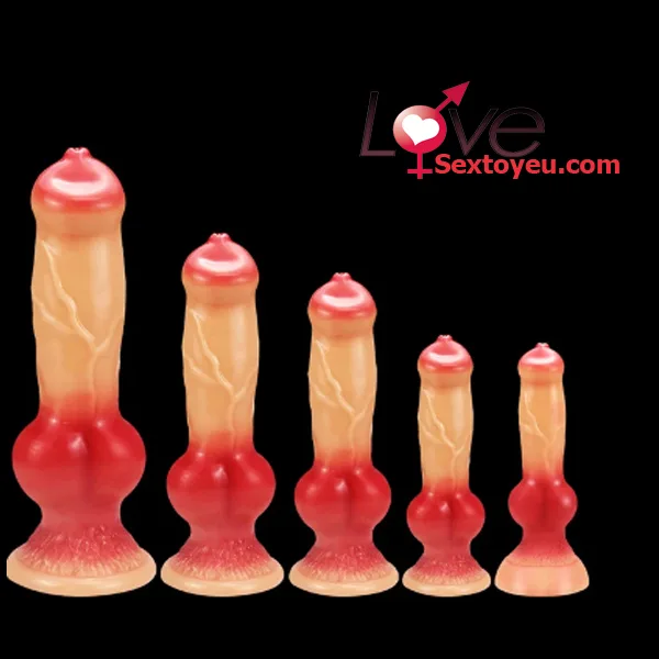 Ultra-Soft Dog Design Silicone Dildo Realistic Pleasure — hình 5