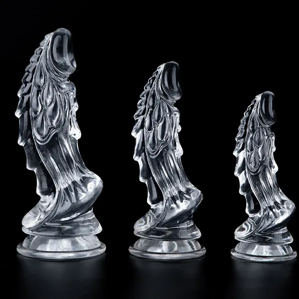 Transparent Dragon Dildo Available Sizes Soft Flexible — Exceptional Sizes for Every Desire
