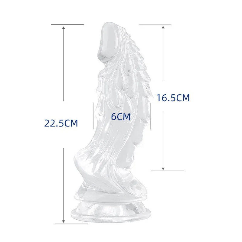 Transparent Dragon Dildo Available Sizes Soft Flexible — hình 6
