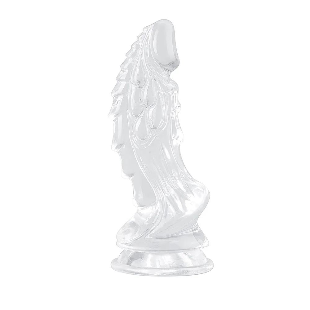 Transparent Dragon Dildo Available Sizes Soft Flexible — hình 7