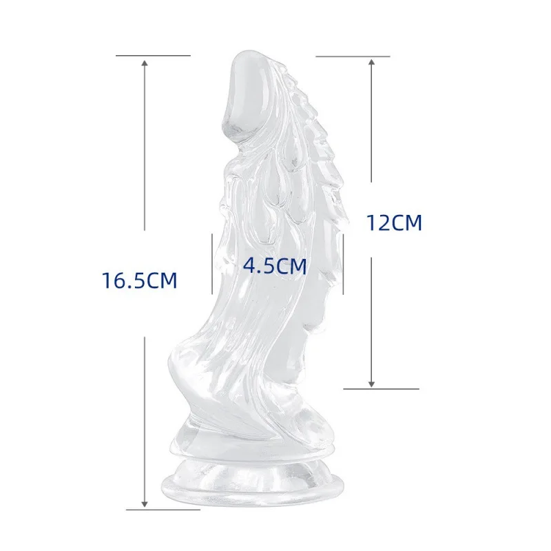 Transparent Dragon Dildo Available Sizes Soft Flexible — hình 4