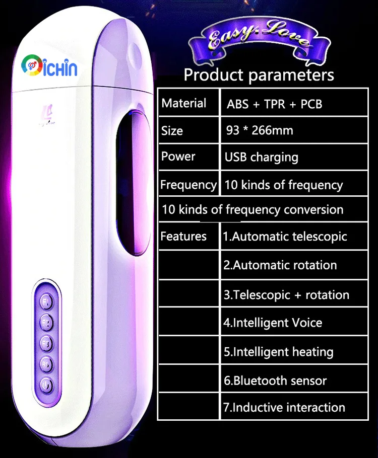 EasyLove Rotating Thrusting Heated Sound Sensor Masturbator — hình 7