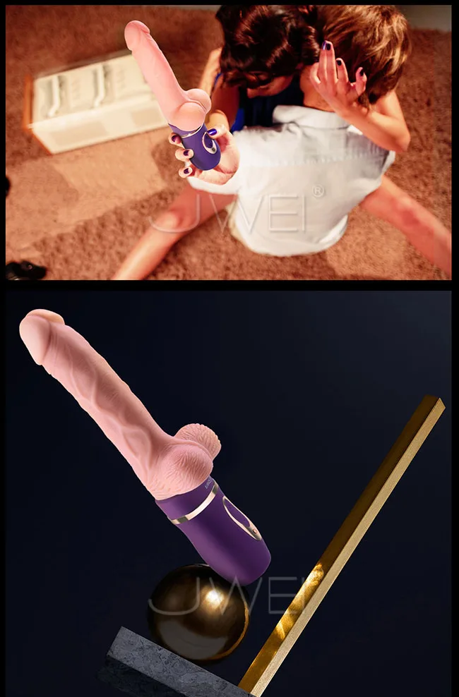Erocome Heated Rumble Soft Silicone Vibrating Dildo — hình 29