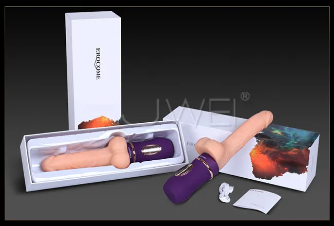 Erocome Heated Rumble Soft Silicone Vibrating Dildo — hình 32