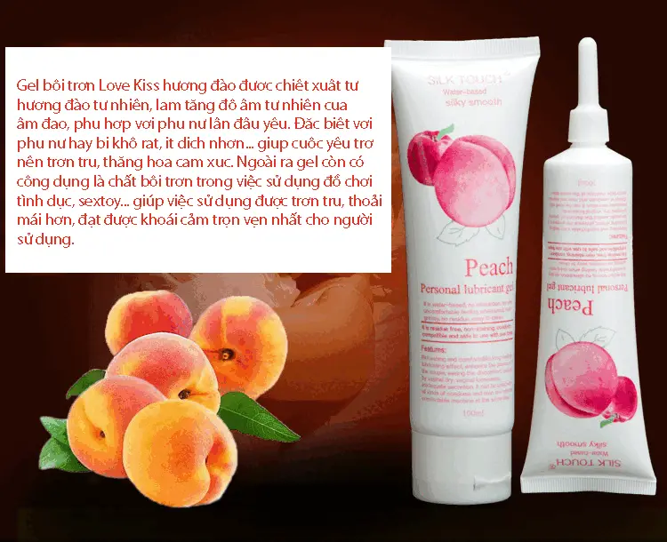 Love Kiss Peach Scented Lubricant Gel Smooth Glide
