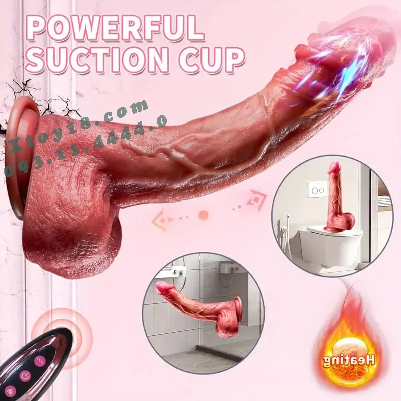 Multi-function suction vibrating rotating heating silicone — hình 9