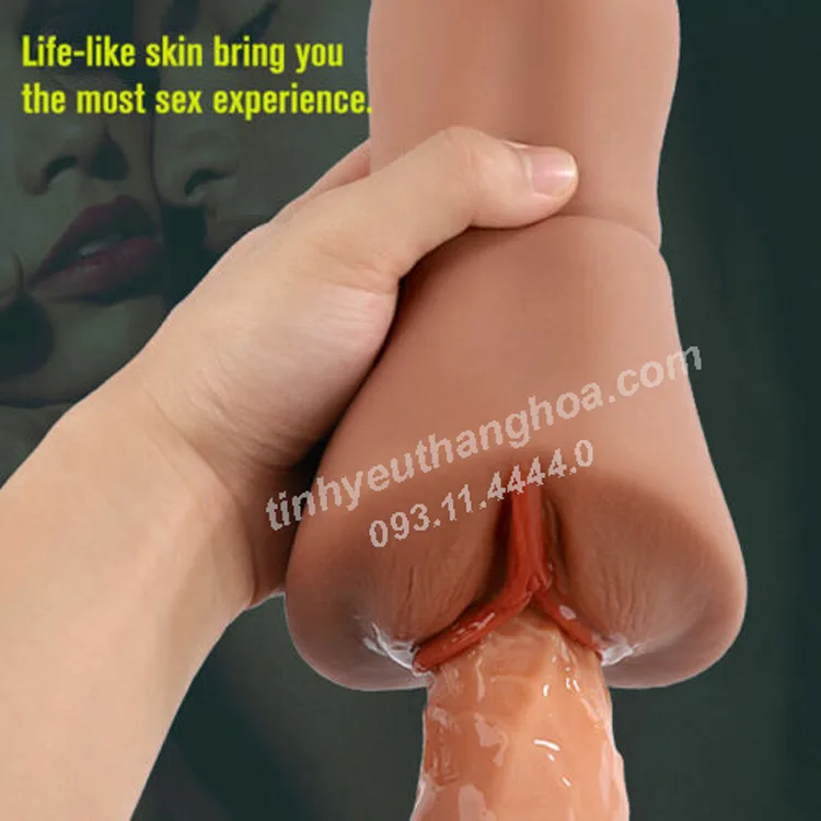 Brown Silicone Soft Realistic Male Masturbator Non — hình 3